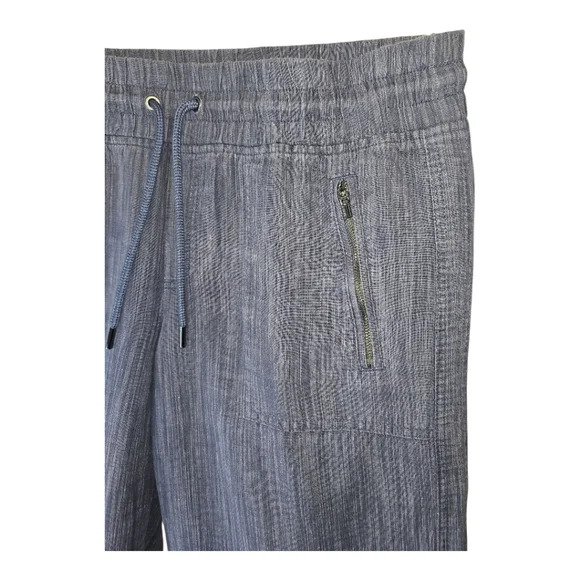 ATHLETA Cabo Blue Chambray Wide Leg Linen Pants Size 10 - Picture 3 of 6
